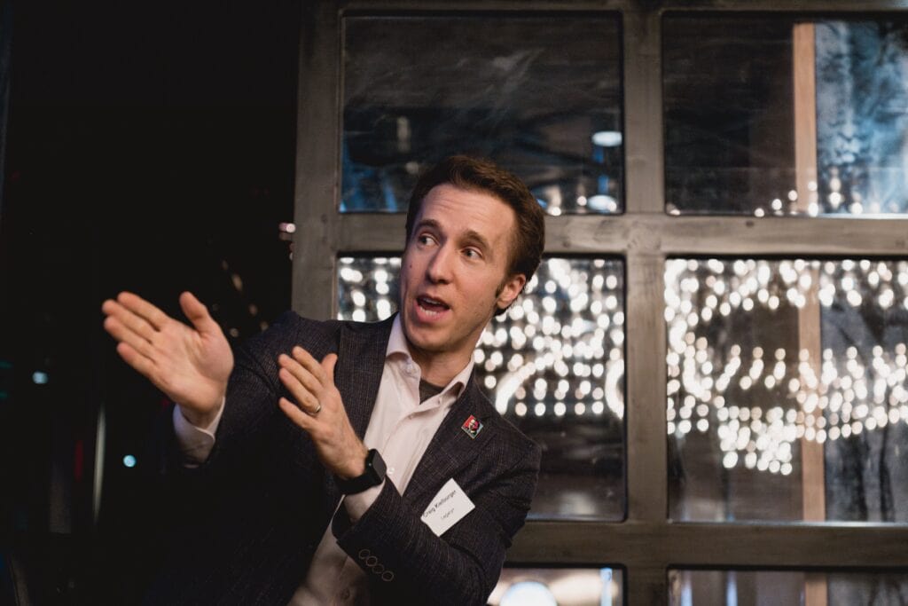 Craig Kielburger speaking at the CMO Dinner in NYC