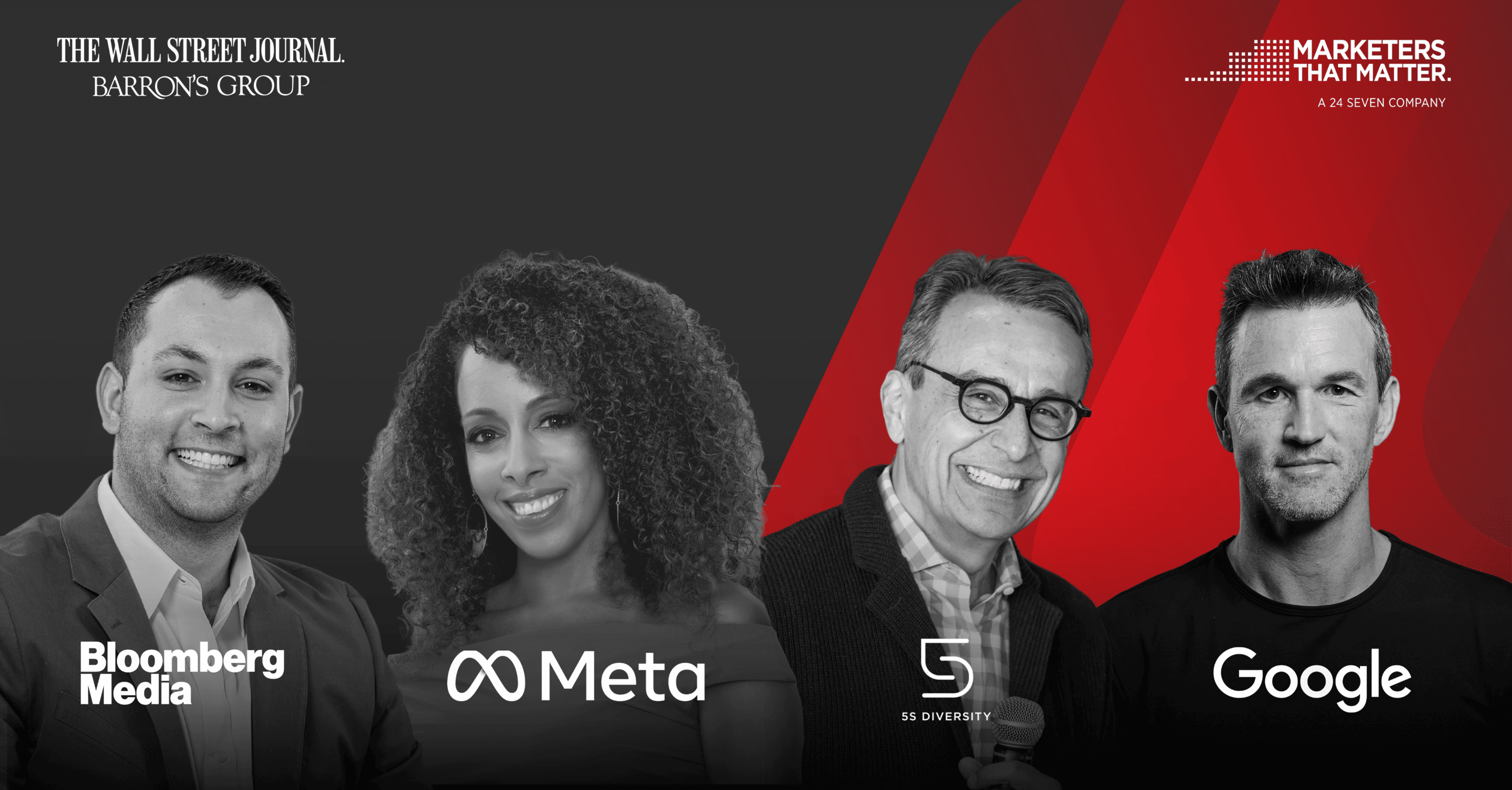 Chris Marino, Global Head of Media & Marketing Technology at Bloomberg Media and Lizette Williams, Global Head of Vertical Solutions Marketing at Meta with special co-hosts Antonio Lucio, Founder & Principal at 5S Diversity and Nick Drake VP of Marketing at Google