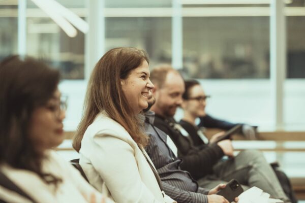 Photo shows audience members listening to the panel discussion at the MTM Forum at Sephora